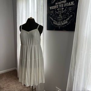 Torrid White Midi Tiered Dress